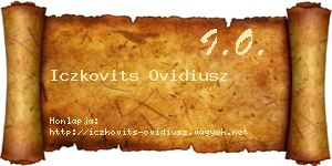 Iczkovits Ovidiusz névjegykártya